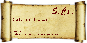Spiczer Csaba névjegykártya